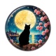 Cabochon Résine - chat noir lune et étoile