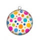 Pendentif Cabochon Argent - pois