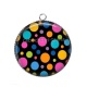 Pendentif Cabochon Argent - pois