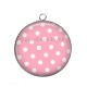 Pendentif Cabochon Argent - pois