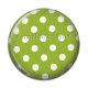 Cabochon Résine - pois blanc et vert