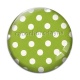 Cabochon Verre - pois blanc et vert