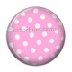 Cabochon Résine - pois blanc et rose