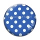 Cabochon Verre - pois blanc et bleu