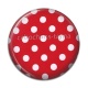 Cabochon Résine - pois blanc et rouge