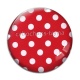 Cabochon Verre - pois  rouge