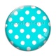 Cabochon Verre - pois turquoise