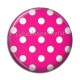 Cabochon Résine - pois fuchsia