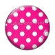 Cabochon Verre - pois fuchsia
