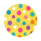 pois multicolore fond jaune