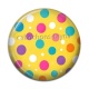 Cabochon Résine - pois multicolore fond jaune