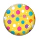Cabochon Verre - pois multicolore fond jaune