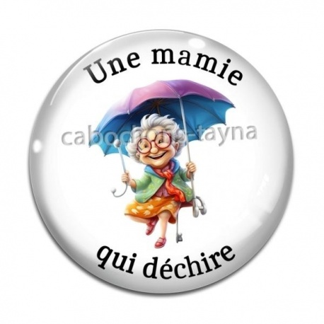 Cabochon Verre - une mamie formidable