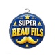 Pendentif Cabochon Argent - super beau fils