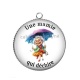 Pendentif Cabochon Argent - une mamie formidable