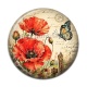 Cabochon Résine - coquelicot