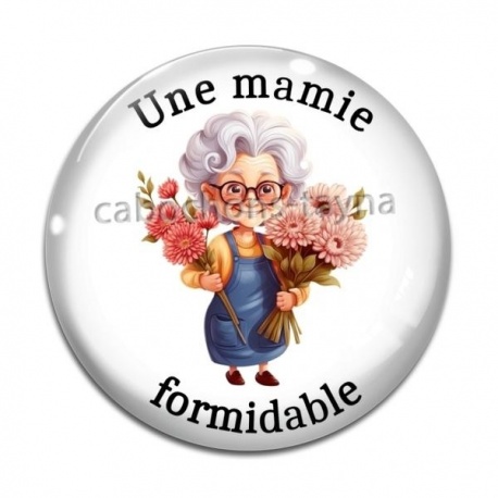 Cabochon Verre - une mamie formidable