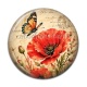 Cabochon Résine - coquelicot