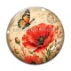 Cabochon Verre - coquelicot