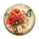 Cabochon Verre - coquelicot