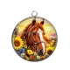Pendentif Cabochon Argent - cheval