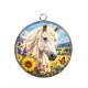 Pendentif Cabochon Argent - cheval