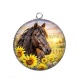 Pendentif Cabochon Argent - cheval