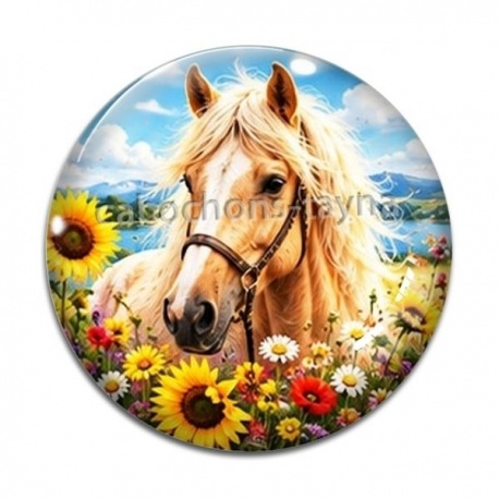 Cabochon Verre - cheval