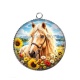 Pendentif Cabochon Argent - cheval