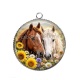 Pendentif Cabochon Argent - cheval