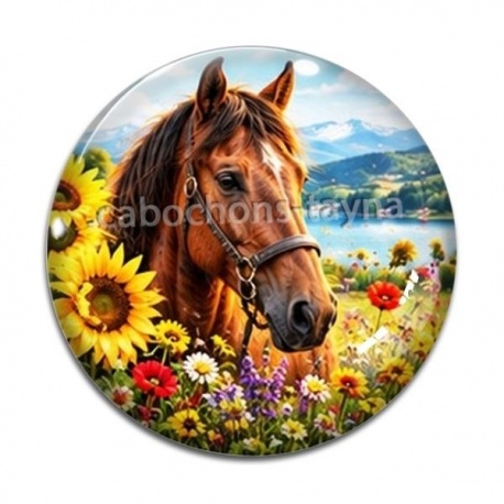 Cabochon Verre - cheval