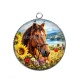 Pendentif Cabochon Argent - cheval
