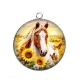 Pendentif Cabochon Argent - cheval