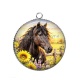 Pendentif Cabochon Argent - cheval
