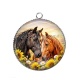 Pendentif Cabochon Argent - cheval