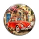 Cabochon Verre - voiture coccinelle