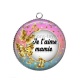 Pendentif Cabochon Argent - je t'aime mamie