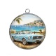Pendentif Cabochon Argent - voiture