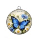 Pendentif Cabochon Argent - papillon