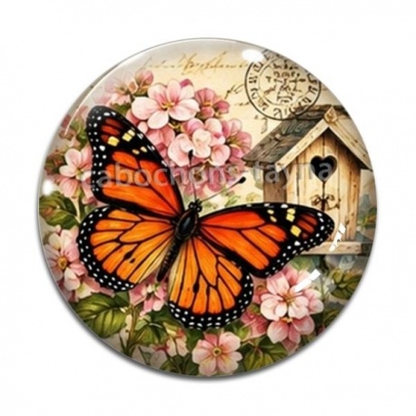 Cabochon Verre - papillon