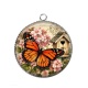 Pendentif Cabochon Argent - papillon