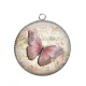 Pendentif Cabochon Argent - papillon
