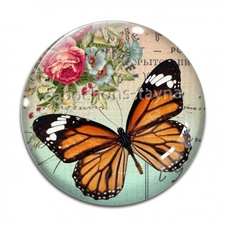 Cabochon Verre - papillon