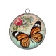 Pendentif Cabochon Argent - papillon