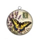 Pendentif Cabochon Argent - papillon
