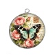 Pendentif Cabochon Argent - papillon