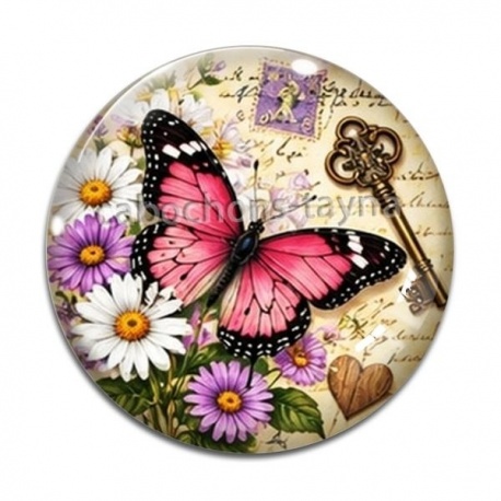 Cabochon Verre - papillon