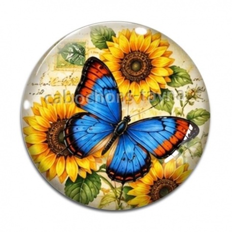 Cabochon Verre - papillon