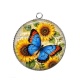 Pendentif Cabochon Argent - papillon