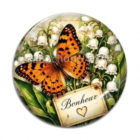 Cabochon Verre - papillon